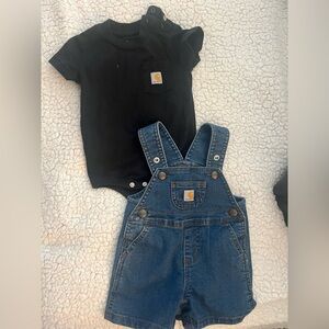 Baby carhartt overalls and top